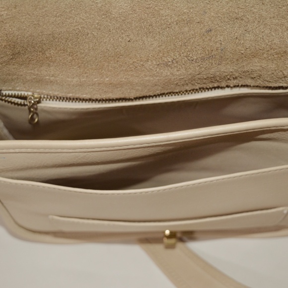 Vintage Y2K Coach Stewardess Bag Beige Leather Messenger Crossbody Purse 9525 - Picture 9 of 11